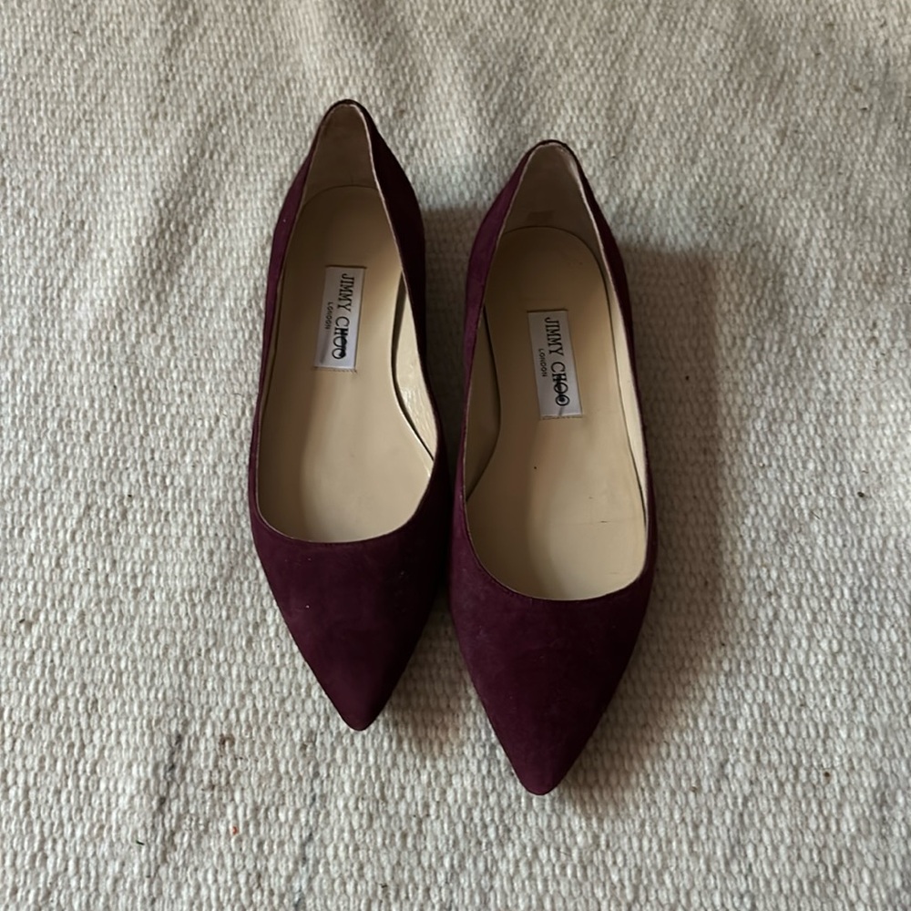 Jimmy Choo Purple Pointed Flats